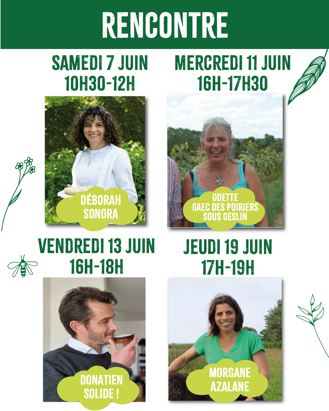 Rencontres à venir – Producteurs.rices locaux