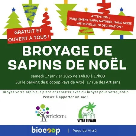 Broyage de sapins de Noël